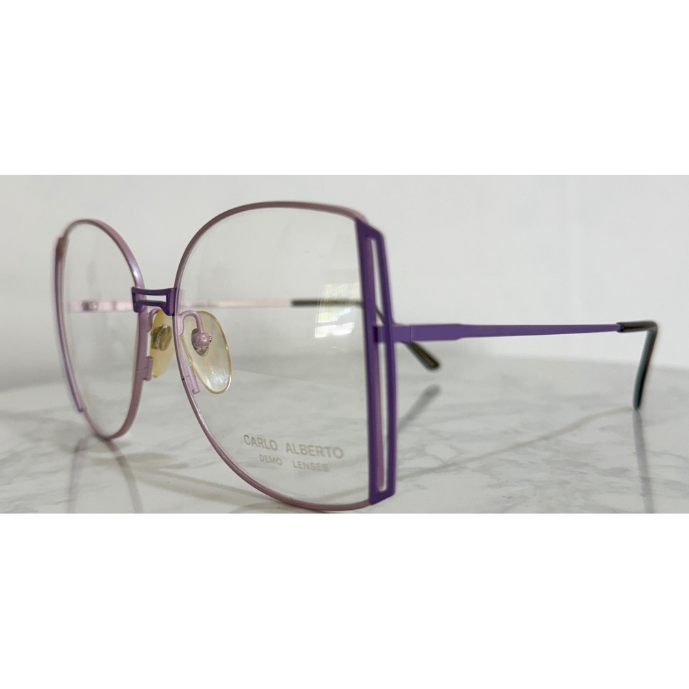CARLO‎ ALBERTO DIANA Vintage Eyeglass Large Frames 57-16 Purple 1986 Italy